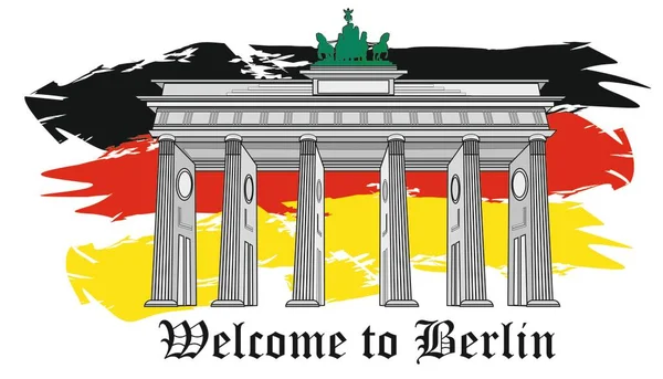 Brandenburg Gate Words Flag — Stock Photo, Image