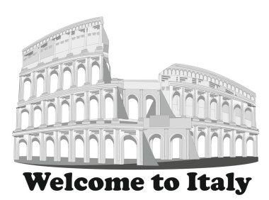 Ünlü Kolezyum ve siyah kelimeler