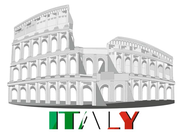 Colosseum Gekleurde Letters Italië — Stockfoto