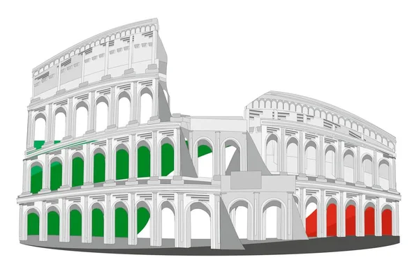 Colosseo Linee Colorate Bandiera — Foto Stock