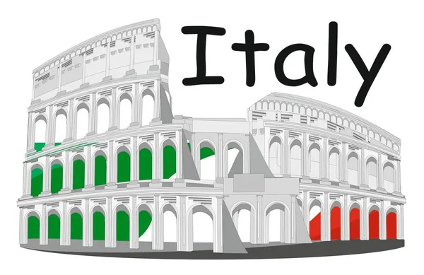 Coliseum Och Symboler För Italien — Stockfoto