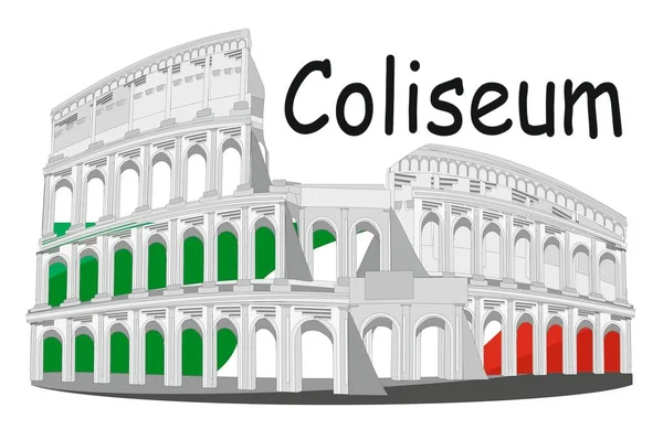 Kolosseum Mit Seinem Namen Und Seiner Fahne — Stockfoto