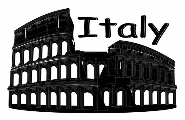 Italia Sombra Negra Sólida Del Coliseo —  Fotos de Stock