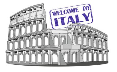 Kolezyum ve İtalya 'nın mavi damgası