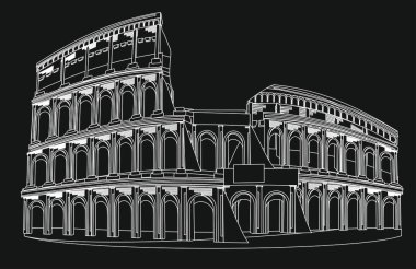 Beyaz çizgileri olan siyah Coliseum