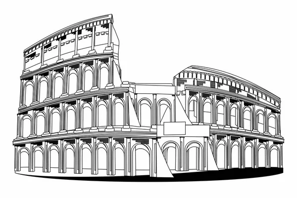 Black White Coliseum White Backgorund — Stock Photo, Image