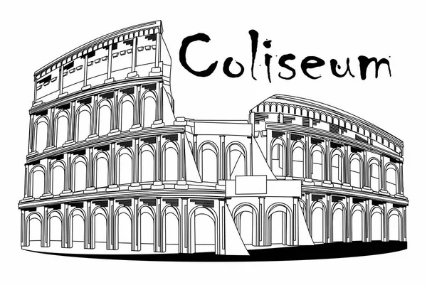 Colosseo Bianco Nero Suo Nome — Foto Stock