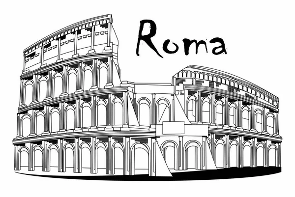 Colosseo Bianco Nero Roma — Foto Stock