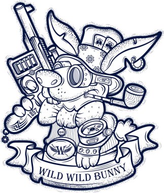 Steampunk tarzı silahlı tavşan