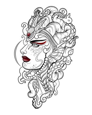 Atlantis deniz ülkesinin bir sakininin portresi