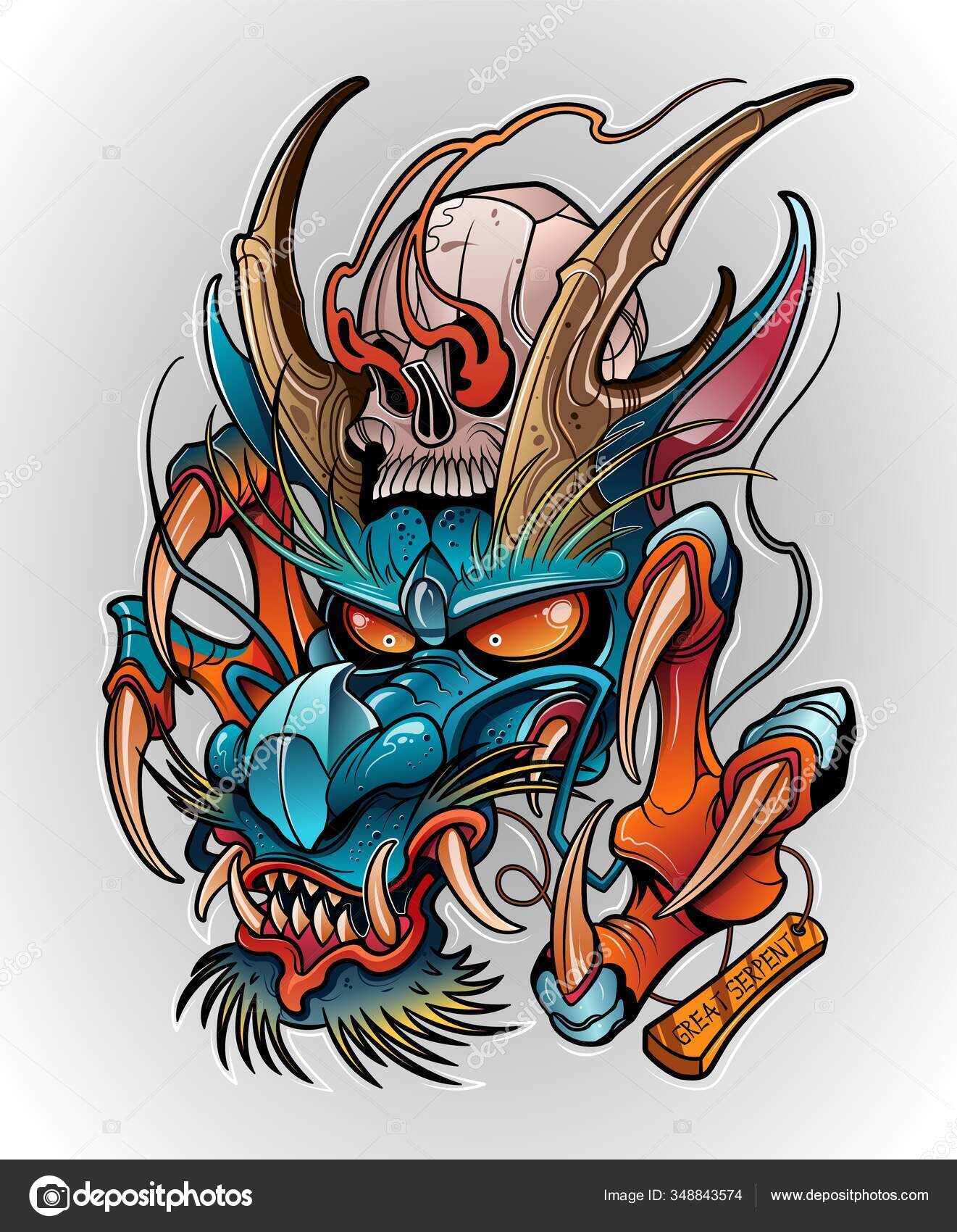 Get the We Heart It app! | Dragon tattoo with skull, Skull art drawing,  Skull artwork