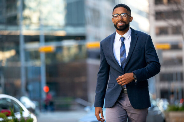 Smart, intelligent, friendly, likable portrait of an executive business man manager, advisor, agent, representative with glasses