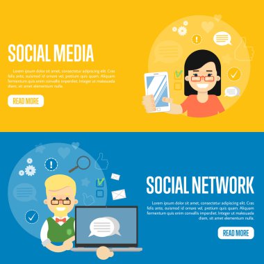 Sosyal Medya ağ web sitesi şablonları