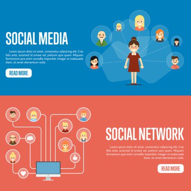 Sosyal Medya ağ web sitesi şablonları
