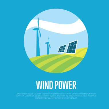 Wind power banner. Clean resources concept