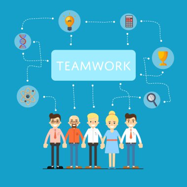 Sosyal ağ ve ekip çalışması afiş