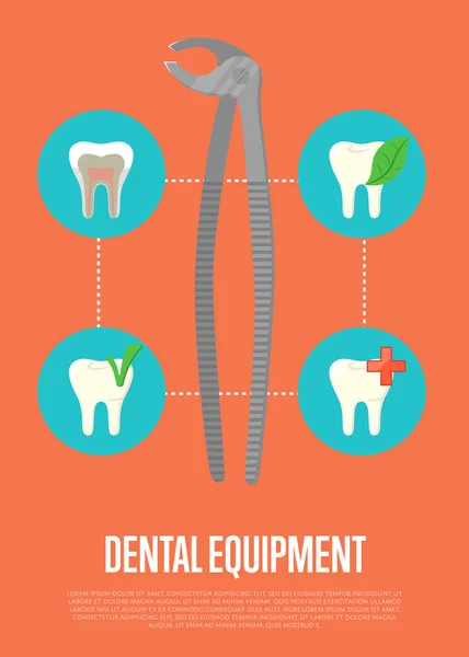 Banner de equipamentos odontológicos com alicate dentista — Vetor de Stock