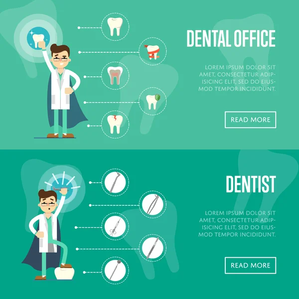 Dental office horizontal website templates — Stock Vector