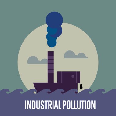 Endüstriyel kirlilik. Duman yığını ile Fabrika