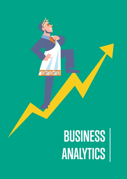 Banner επιχειρηματικής ανάλυσης με επιχειρηματία — Διανυσματικό Αρχείο