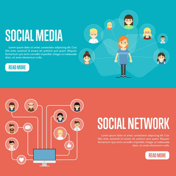 Шаблоны: Сайты социальных сетей — стоковый вектор