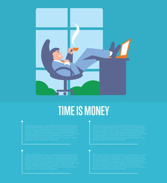 Zeit ist Geld Infografik Vorlage. — Stockvektor