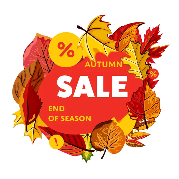 Banner de venta de otoño. Fin de temporada . — Vector de stock