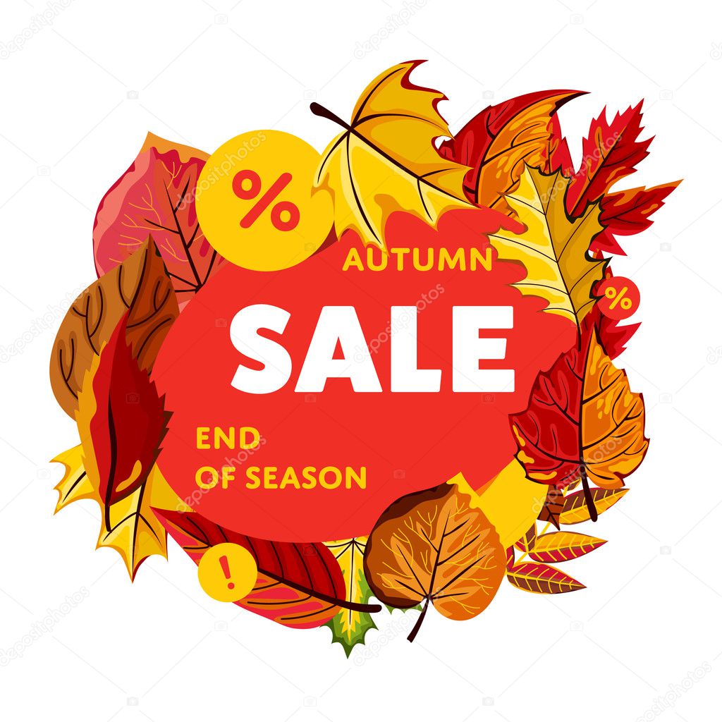 Autumn sale banner. End of season.