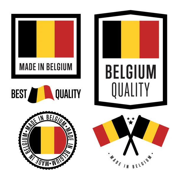 Set di etichette Made in Belgium — Foto Stock