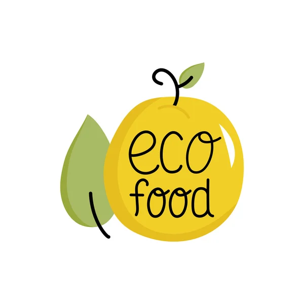 Етикетка органічної їжі. Логотип веганського меню або їжі . — стокове фото