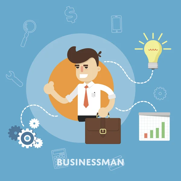Zakenman met Business Ideas Design concept — Stockfoto