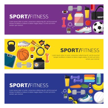 Spor afiş kavramı desgin. Düz tasarım simgesi.