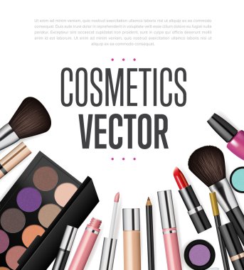 Kozmetik markası şablonu. Gerçekçi ambalaj seti.