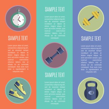 Fitness ve sağlıklı yaşam afiş kümesi