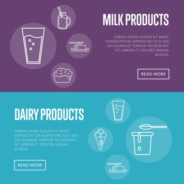 Süt ürünleri yatay pankartlar yerleştirildi