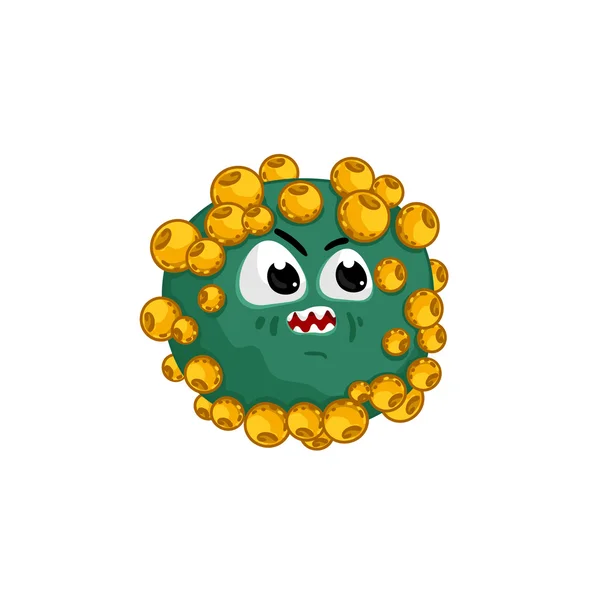 Cartoon-Virus-Figur isolierter Vektor — Stockvektor