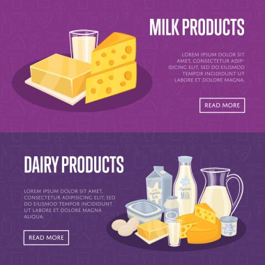 Süt ürünleri yatay pankartlar yerleştirildi