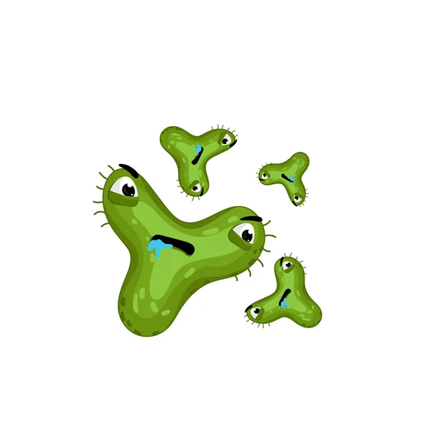 Caricatura bacterias carácter aislado vector — Archivo Imágenes Vectoriales