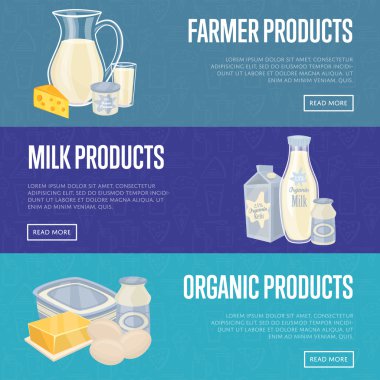 Süt ürünleri yatay pankartlar yerleştirildi