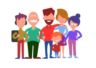 Aile nesiller vektör kavramı düz tasarım