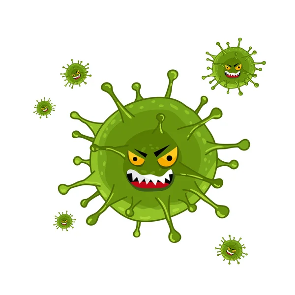 Cartoon-Virus-Figur isolierter Vektor — Stockvektor