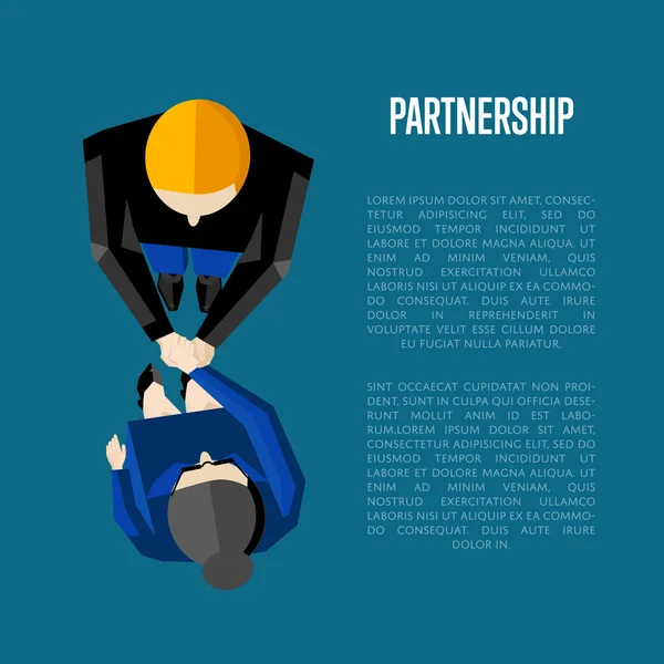Transparent partnerstwa. Widok z góry partnerów uzgadniania — Wektor stockowy
