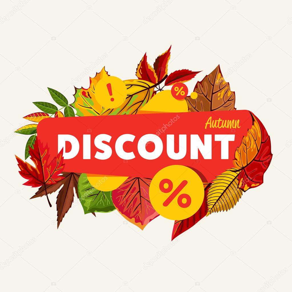 Autumn seasonal sale discount banner.