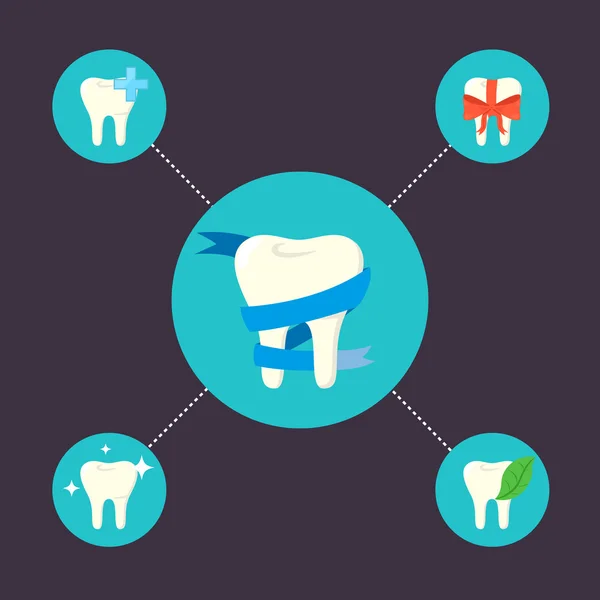 Oral health care and dental hygiene icons — Stockový vektor
