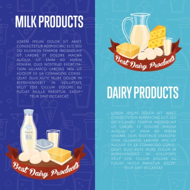 Metin için yer ile süt ve süt ürünleri dikey el ilanları