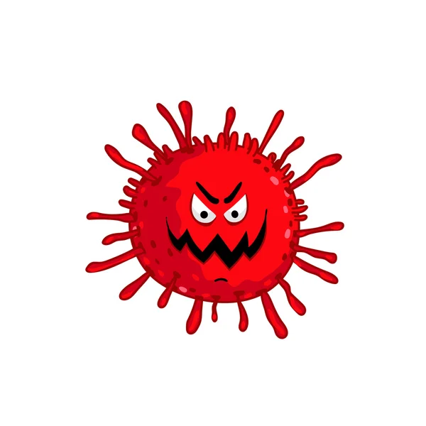 Cartoon-Virus-Figur isolierter Vektor — Stockvektor