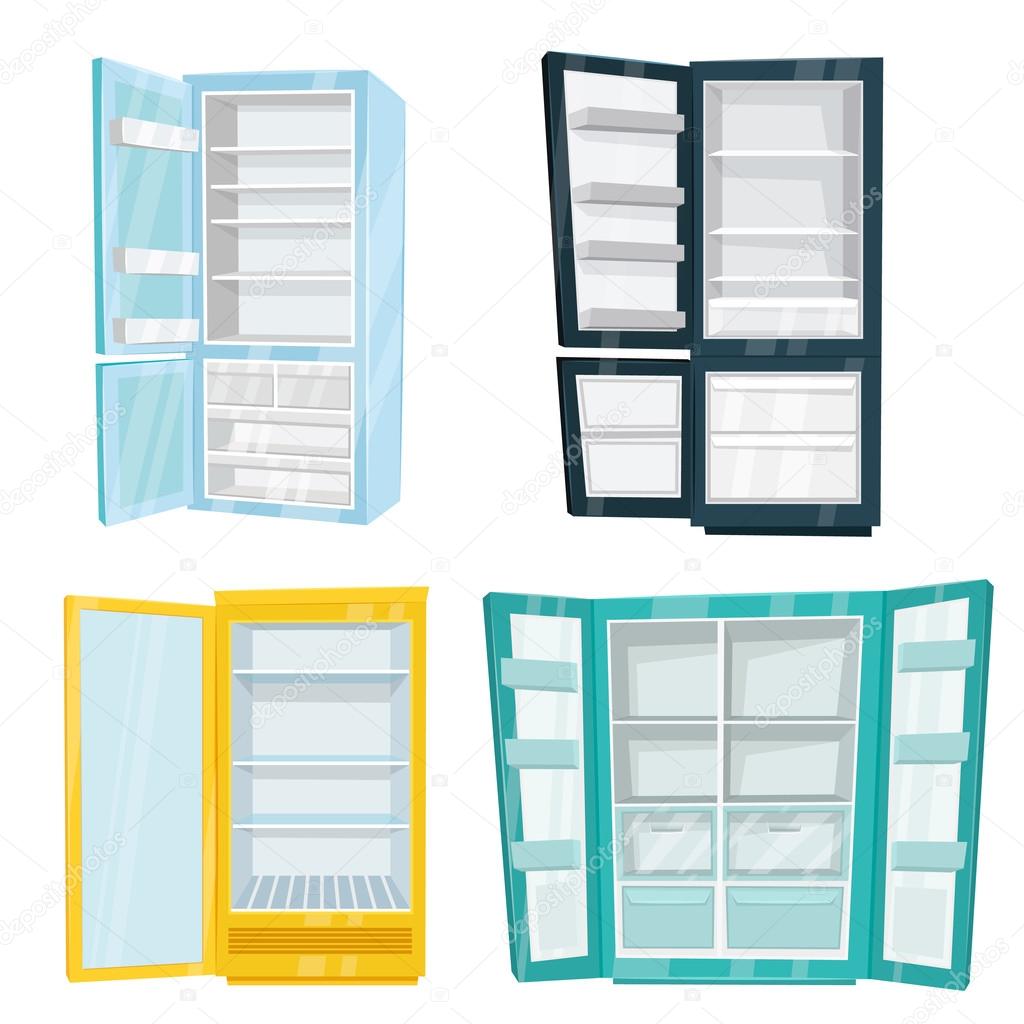 Set of Home and Commercial Refrigerators Vectors