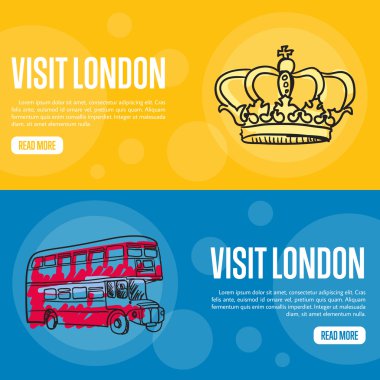 Londra Turistik Vektör Ağı Sancaklarını Ziyaret Et