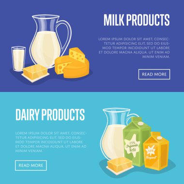 Süt ürünleri yatay pankartlar yerleştirildi