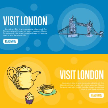 Londra Turistik Vektör Ağı Sancaklarını Ziyaret Et